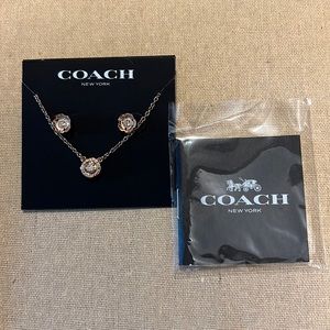 Coach necklace and earrings set